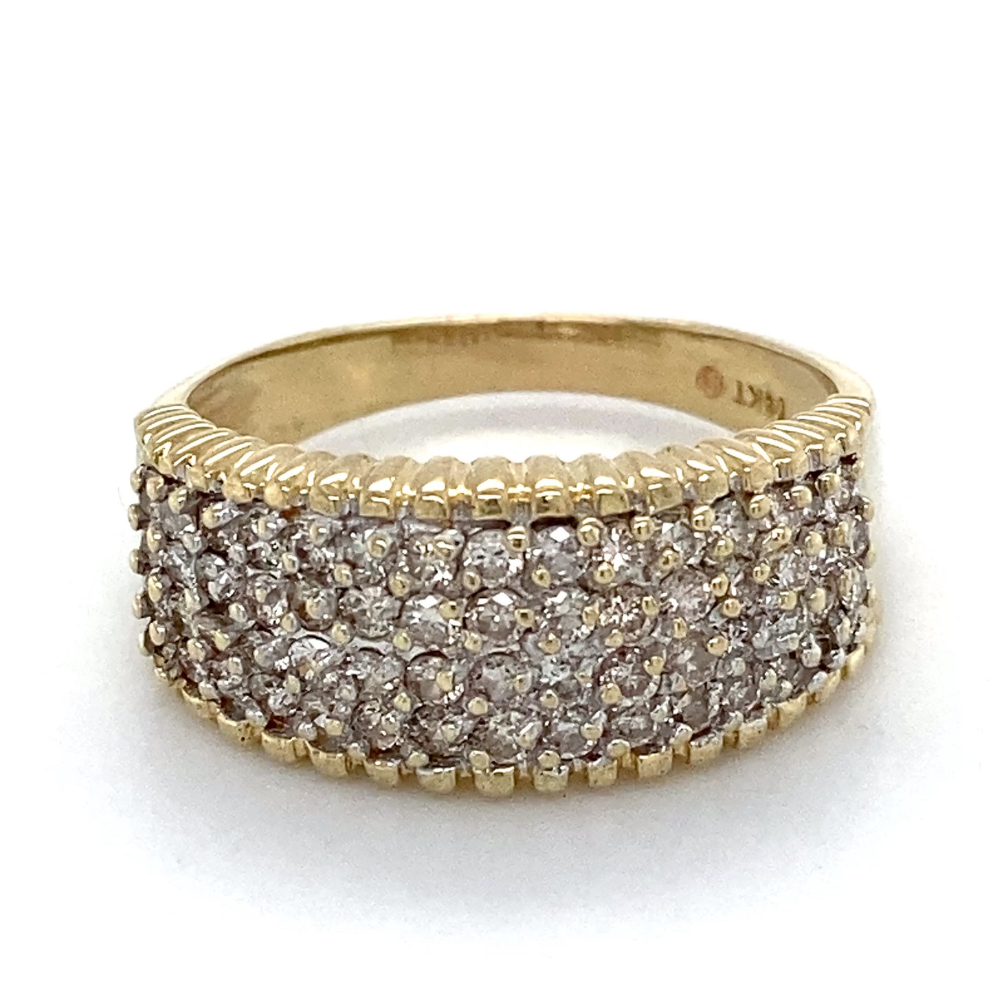 14K Yellow Gold Diamond Lady's Fashion Ring; 3.3DWT; Size 9