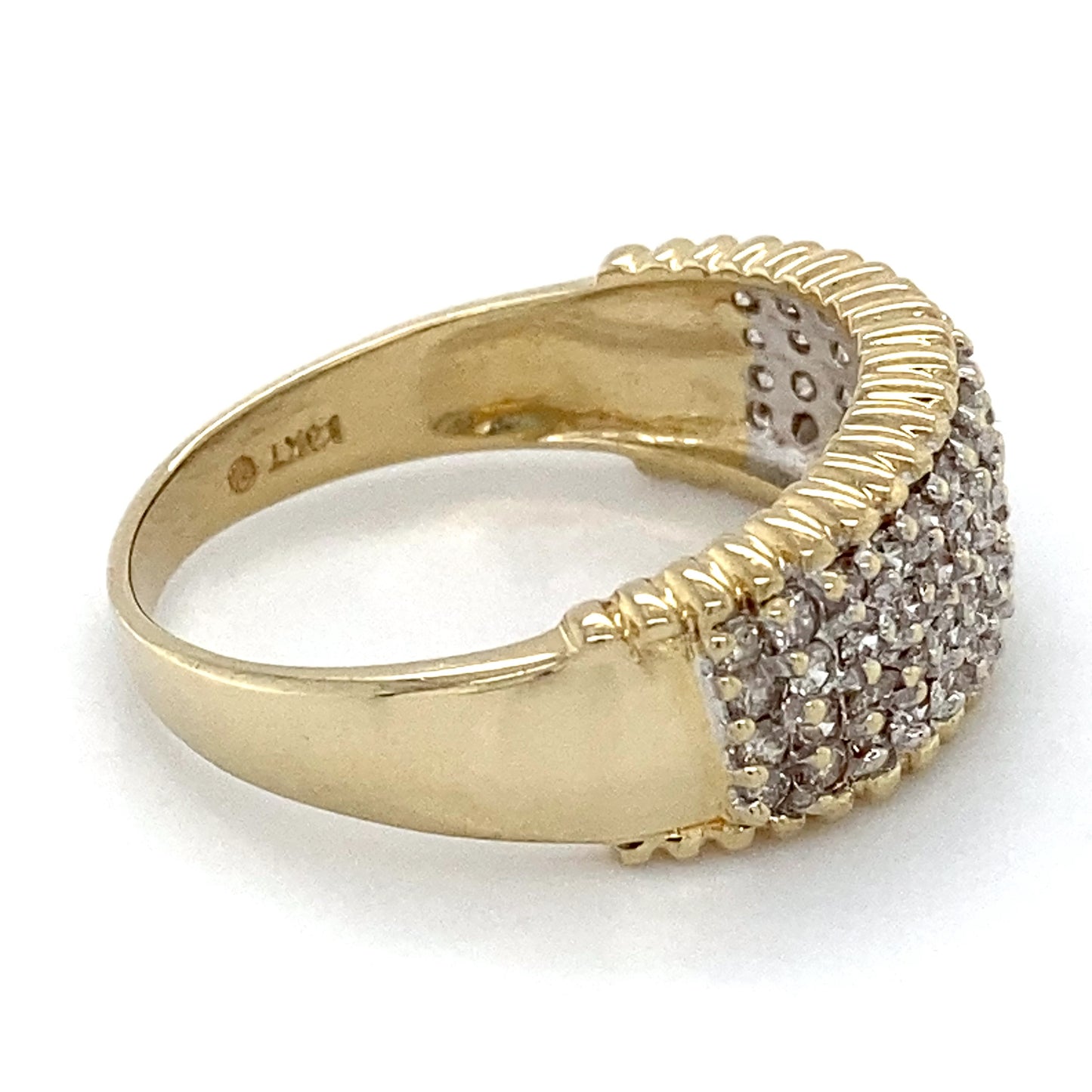 14K Yellow Gold Diamond Lady's Fashion Ring; 3.3DWT; Size 9