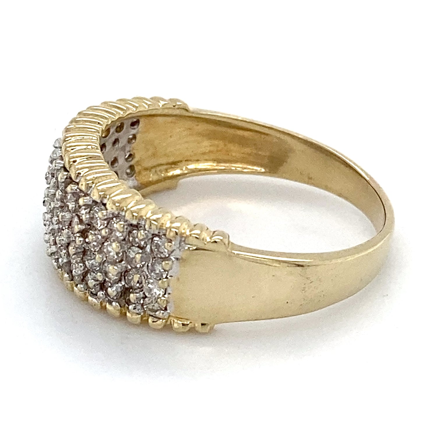 14K Yellow Gold Diamond Lady's Fashion Ring; 3.3DWT; Size 9