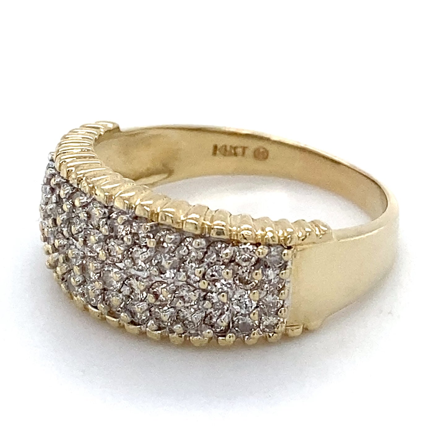 14K Yellow Gold Diamond Lady's Fashion Ring; 3.3DWT; Size 9