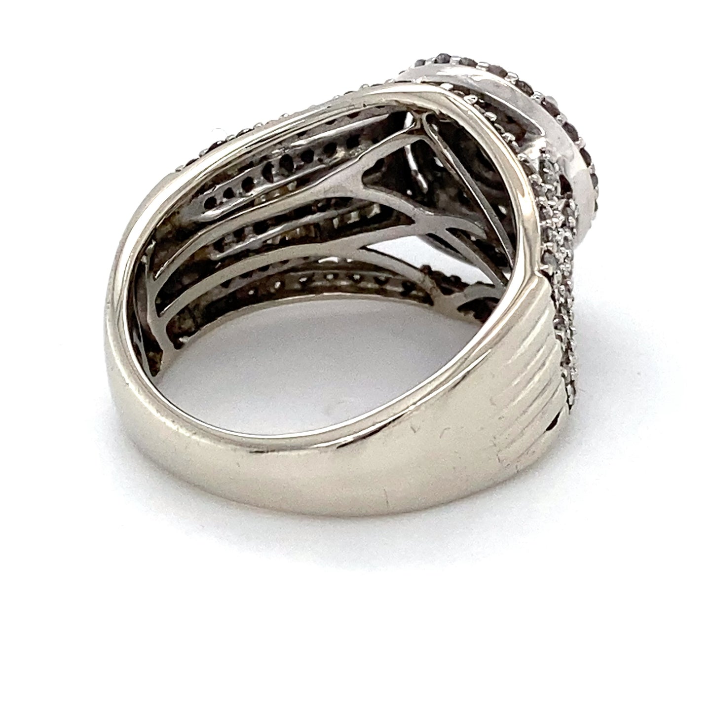 10K White Gold Diamond Lady's Fashion Ring; 4.4DWT; Size 7