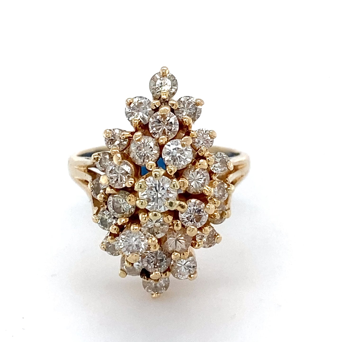 14K Yellow Gold Diamond Fashion Ring; 5.0DWT: Size 7