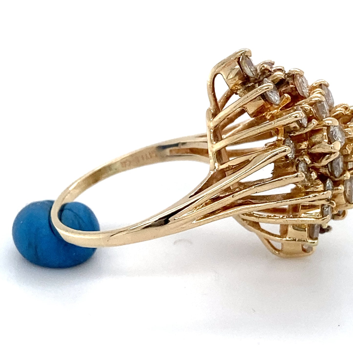 14K Yellow Gold Diamond Fashion Ring; 5.0DWT: Size 7