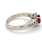10K White Gold Diamond & Ruby Lady's Ring; 2.0DWT; Size 7