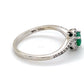 14K White Gold Diamond & Emerald Ring; 1.6DWT; Size 7