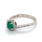 14K White Gold Diamond & Emerald Ring; 1.6DWT; Size 7