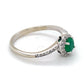 14K White Gold Diamond & Emerald Ring; 1.6DWT; Size 7