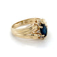 14K Yellow Gold Diamond & Sapphire Lady's Ring; 3.0DWT; Size 5.5