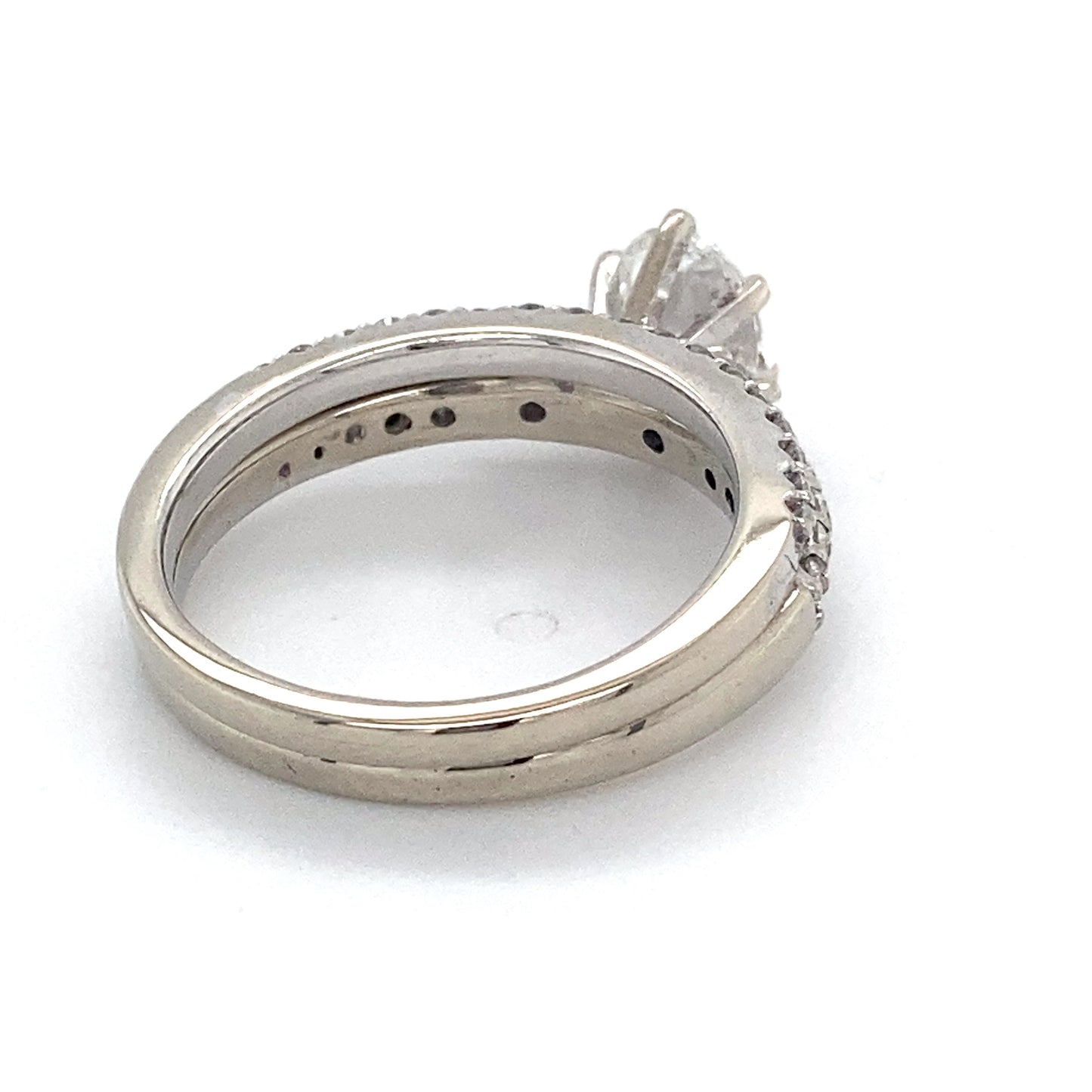 14K White Gold Diamond Lady's Wedding Ring Set; 3.8DWT; Size 7