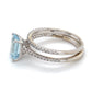 18K White Gold Diamond & Aquamarine Lady's Ring; 3.2DWT; Size 7
