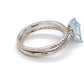 18K White Gold Diamond & Aquamarine Lady's Ring; 3.2DWT; Size 7