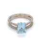 18K White Gold Diamond & Aquamarine Lady's Ring; 3.2DWT; Size 7