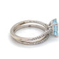 18K White Gold Diamond & Aquamarine Lady's Ring; 3.2DWT; Size 7