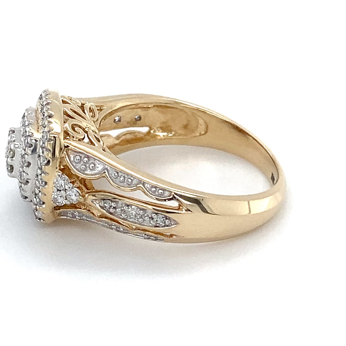 10K Yellow Gold Diamond Lady's Fashion Ring; 3.3DWT; Size 7