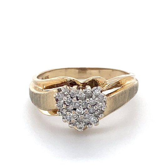 10K Yellow Gold Diamond Lady's Fashion Ring; 2.4DWT: Size 6.5