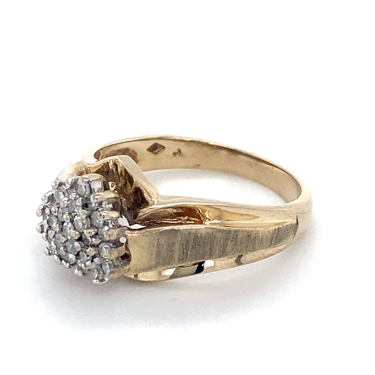 10K Yellow Gold Diamond Lady's Fashion Ring; 2.4DWT: Size 6.5