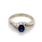14K White Gold Diamond & Sapphire Ring; 1.4DWT; Size 5.5