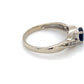 14K White Gold Diamond & Sapphire Ring; 1.4DWT; Size 5.5