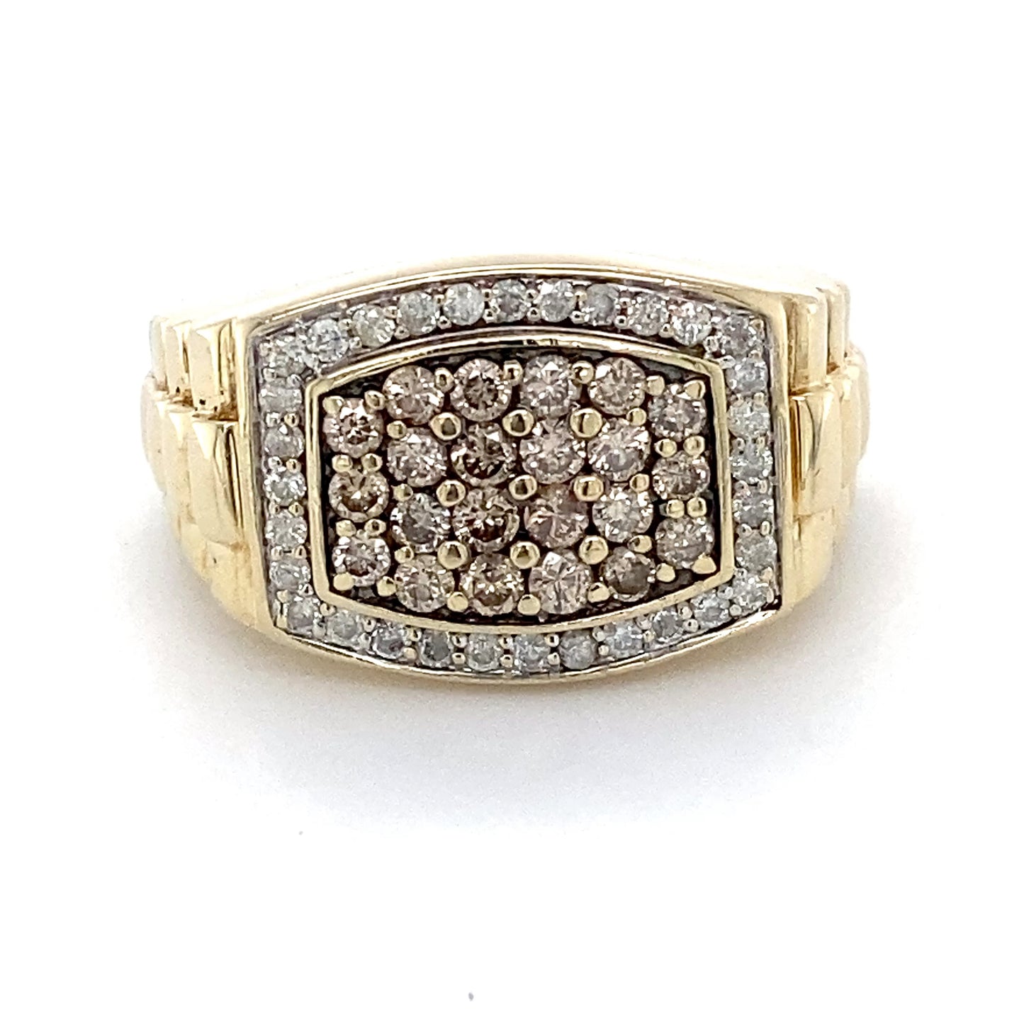 10K Yellow Gold & Diamond Gentleman's Ring; 3.8DWT; Size 8