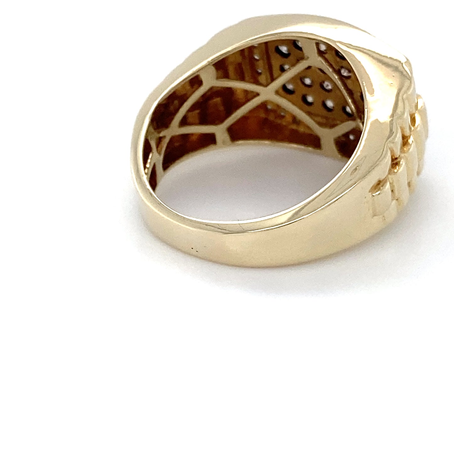 10K Yellow Gold & Diamond Gentleman's Ring; 3.8DWT; Size 8