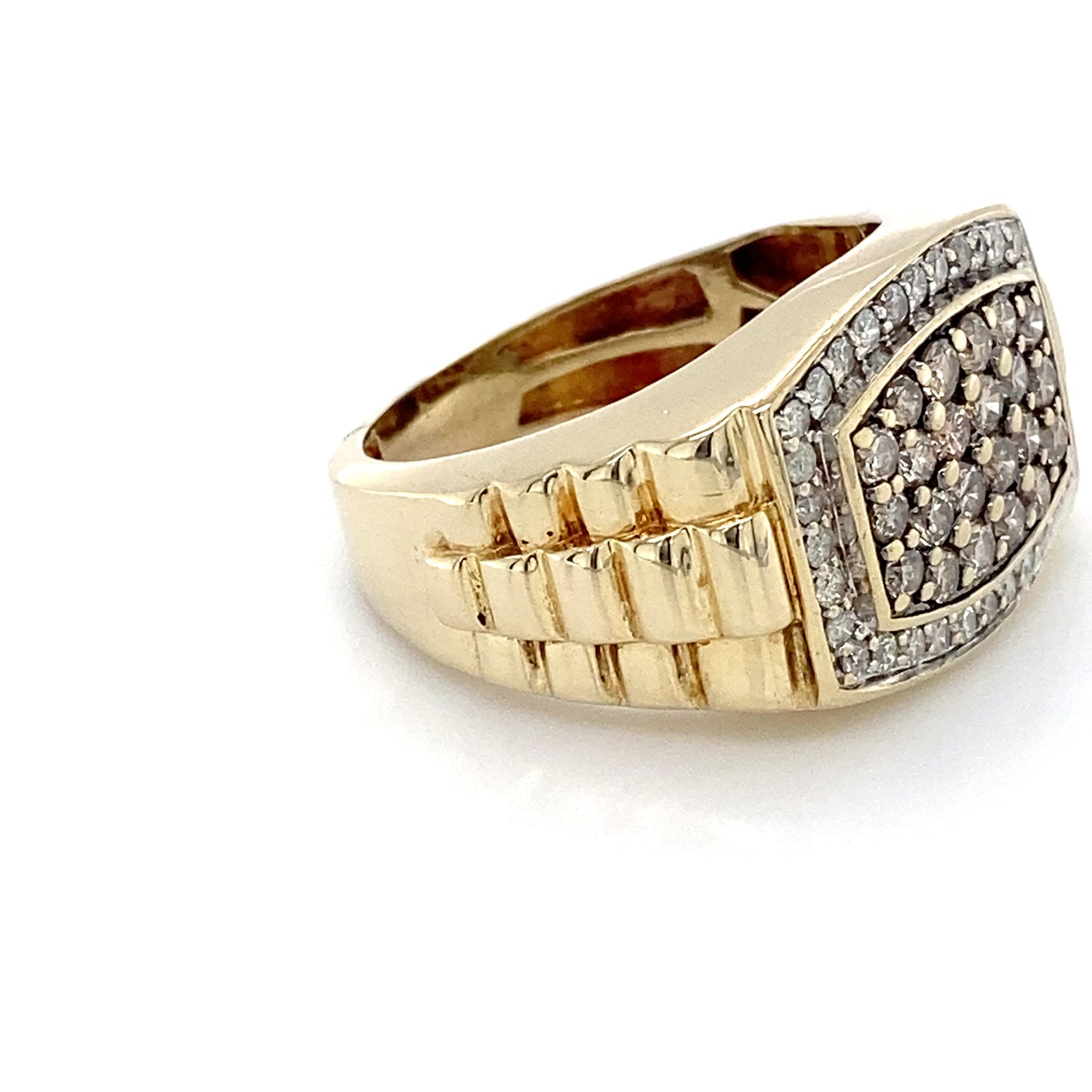 10K Yellow Gold & Diamond Gentleman's Ring; 3.8DWT; Size 8
