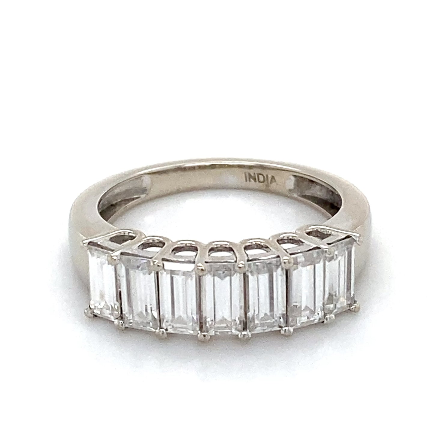 14K White Gold & Moissanite Lady's Ring; 1.9DWT; Size 6