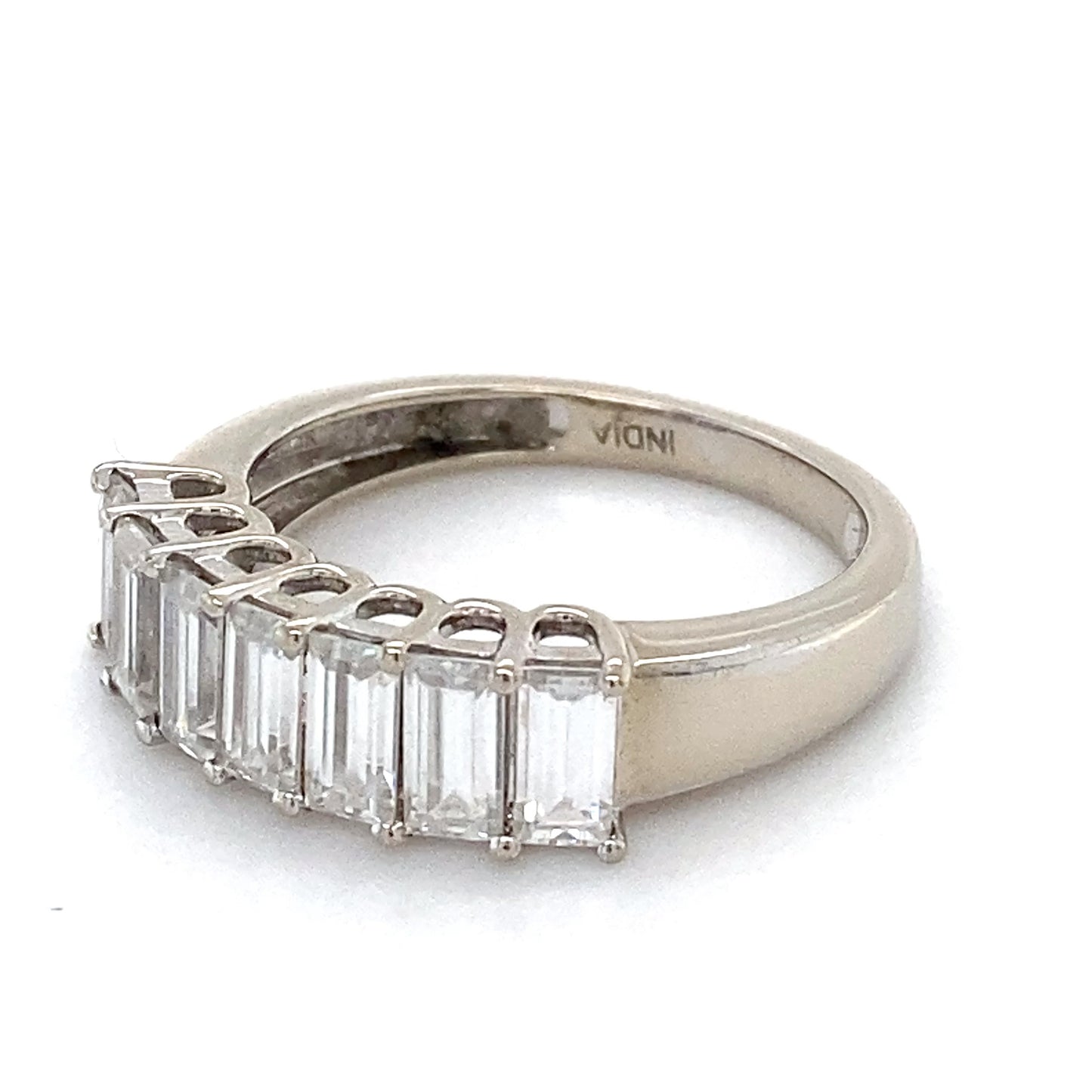 14K White Gold & Moissanite Lady's Ring; 1.9DWT; Size 6