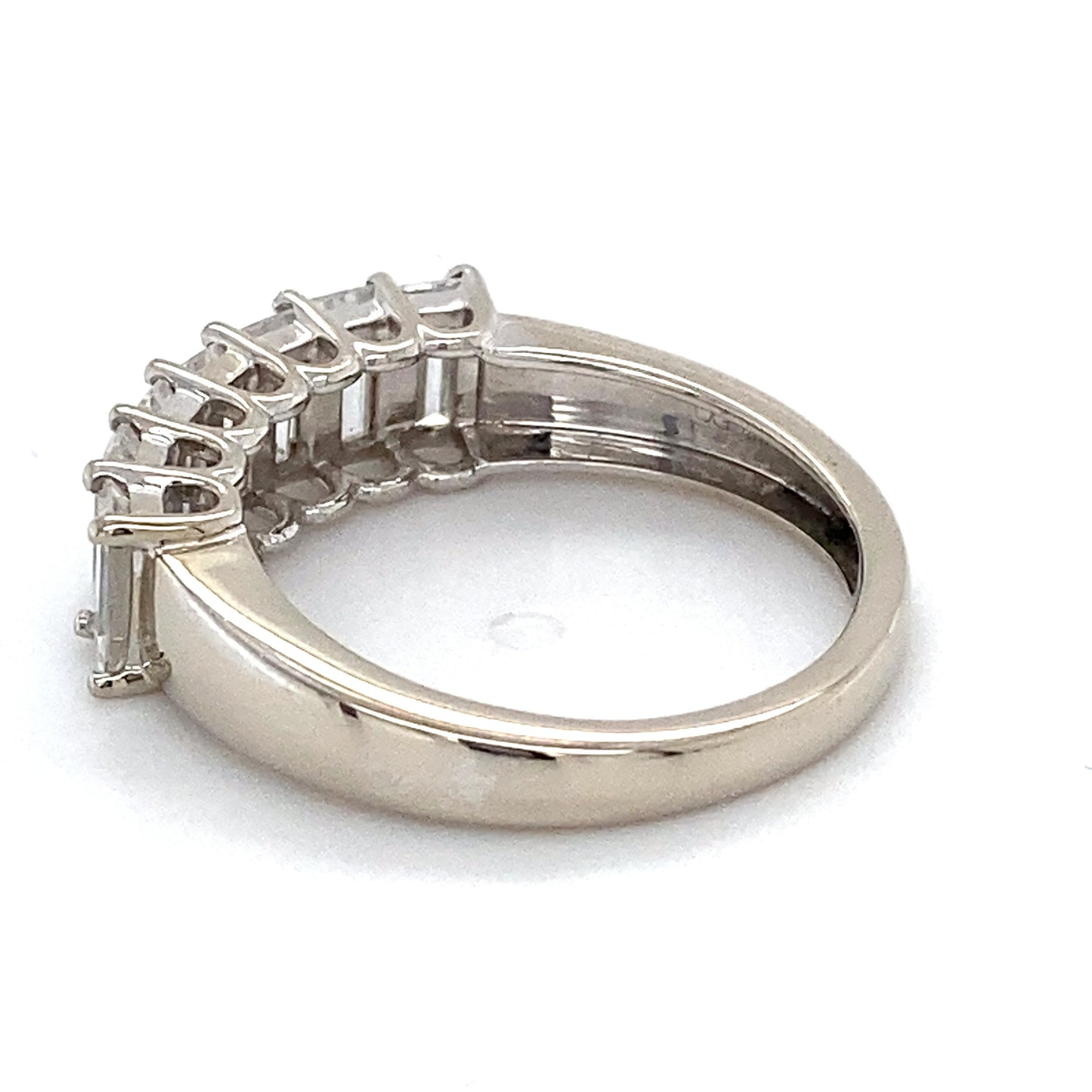 14K White Gold & Moissanite Lady's Ring; 1.9DWT; Size 6