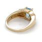 14K Yellow Gold Diamond & Aquamarine Ring; 3.3DWT; Size 6