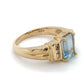 14K Yellow Gold Diamond & Aquamarine Ring; 3.3DWT; Size 6