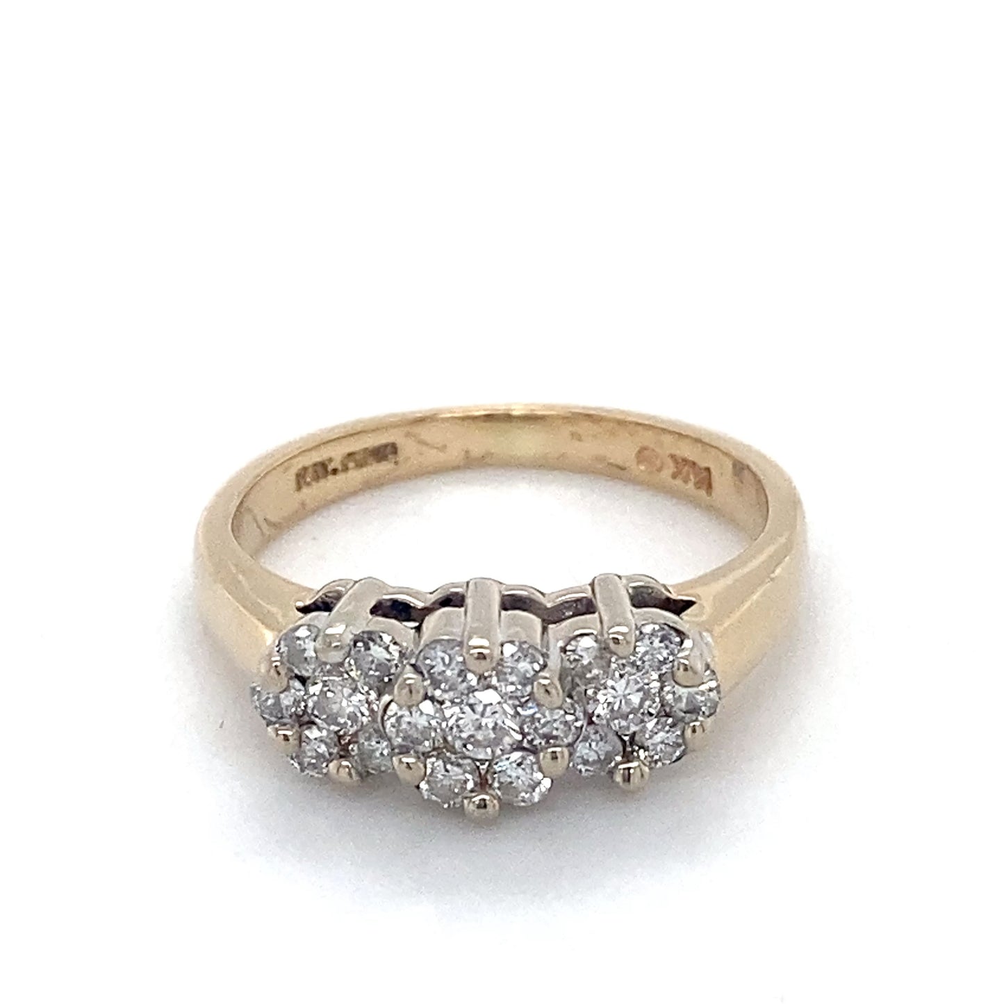 14K White & Yellow 2-Tone Gold Diamond Lady's Ring; 2.3DWT; Size 5.5