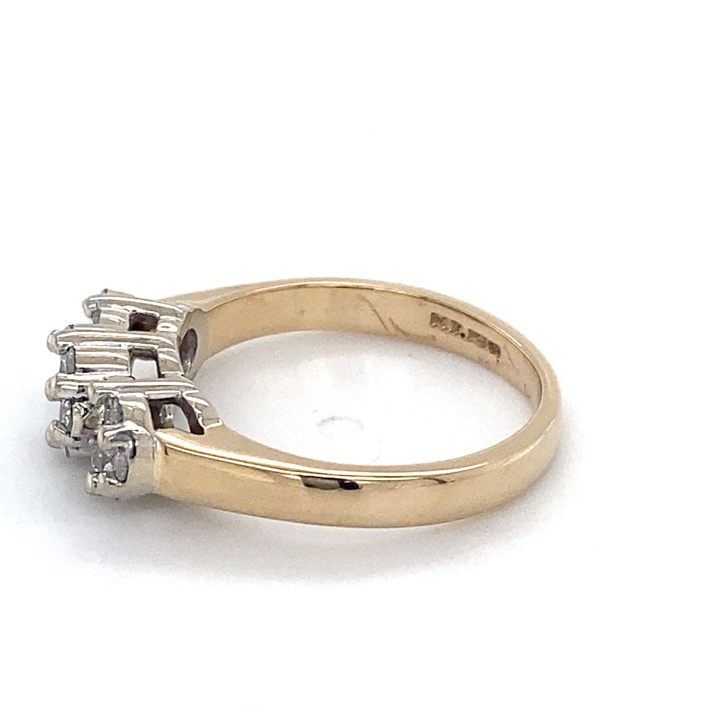 14K White & Yellow 2-Tone Gold Diamond Lady's Ring; 2.3DWT; Size 5.5