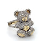 10K Yellow Gold & Diamond Teddy Bear Ring; 3.7DWT; Size 6.5