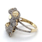 10K Yellow Gold & Diamond Teddy Bear Ring; 3.7DWT; Size 6.5