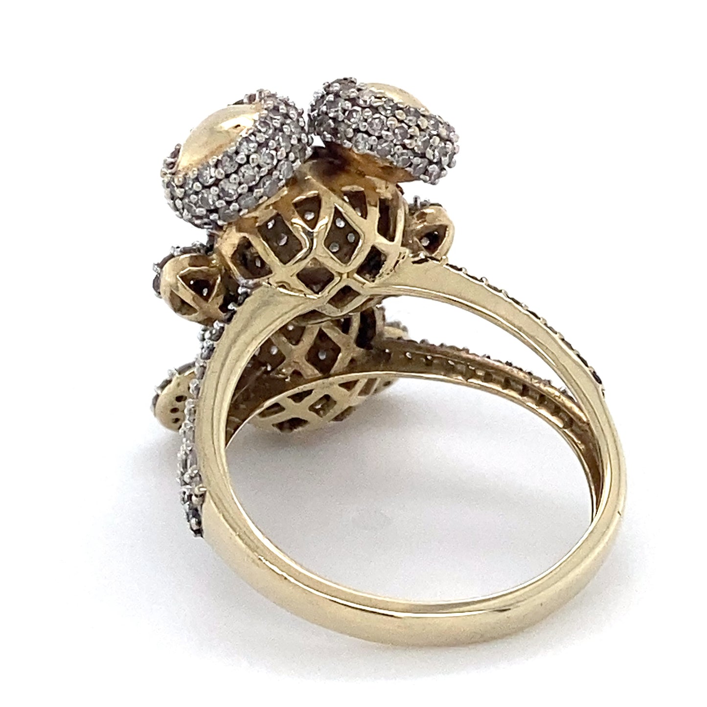 10K Yellow Gold & Diamond Teddy Bear Ring; 3.7DWT; Size 6.5