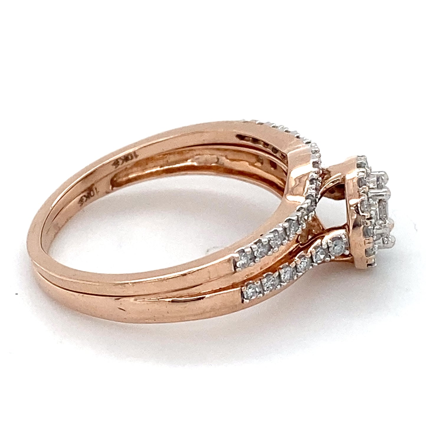 10K Rose Gold Diamond Lady's Ring; 2.0DWT; Size 6.5