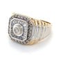 14K Yellow Gold & Diamond Gentleman's Ring; 9.1DWT; Size 11