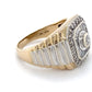 14K Yellow Gold & Diamond Gentleman's Ring; 9.1DWT; Size 11