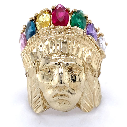 10K Yellow Gold Gentleman's Large Fashion Ring; 9.5DWT; Size 10.5