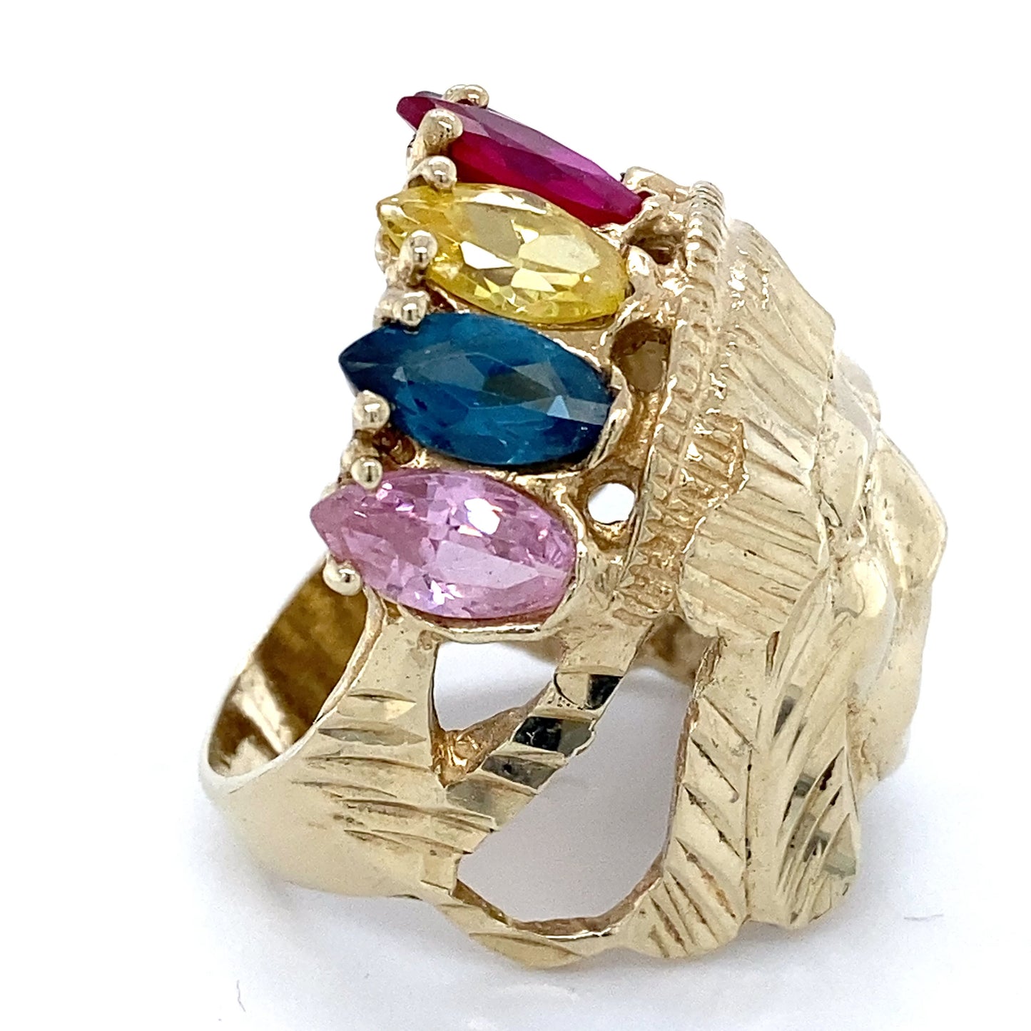 10K Yellow Gold Gentleman's Large Fashion Ring; 9.5DWT; Size 10.5