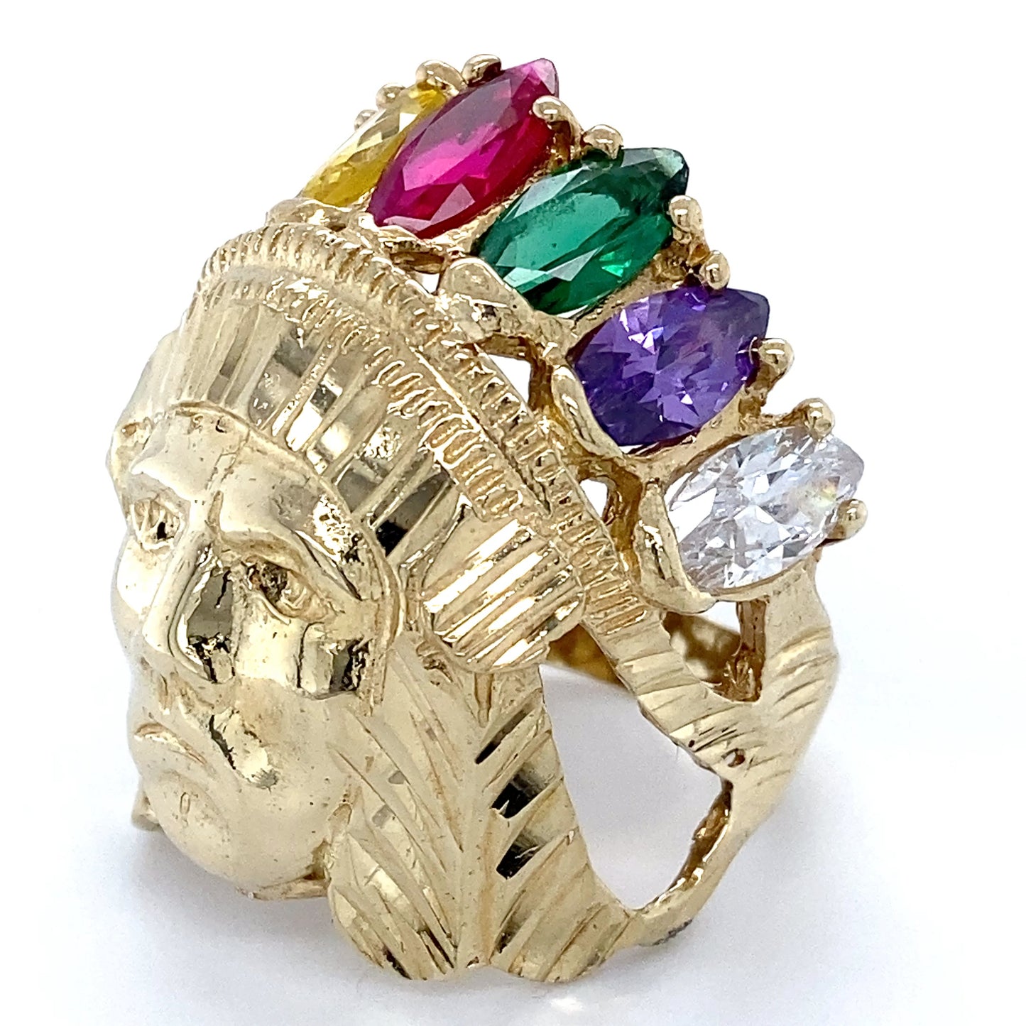 10K Yellow Gold Gentleman's Large Fashion Ring; 9.5DWT; Size 10.5