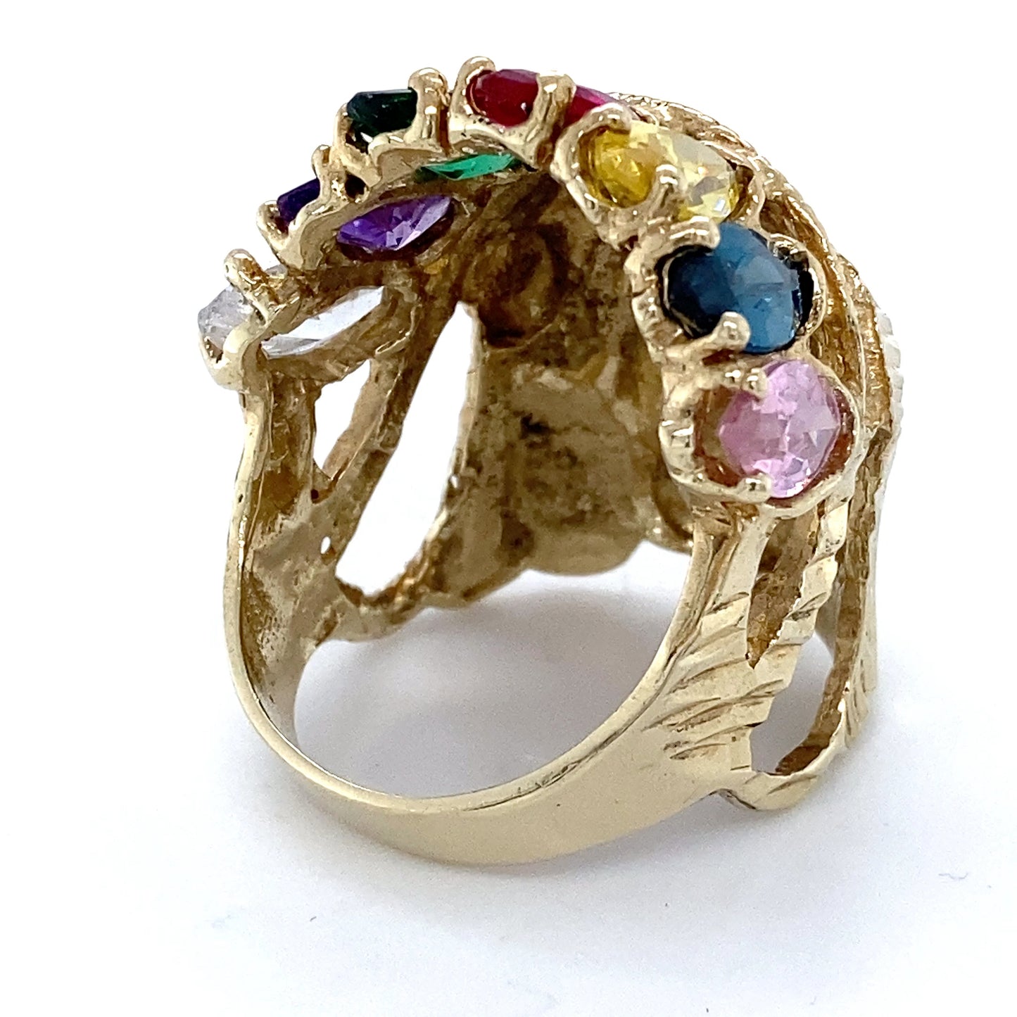 10K Yellow Gold Gentleman's Large Fashion Ring; 9.5DWT; Size 10.5