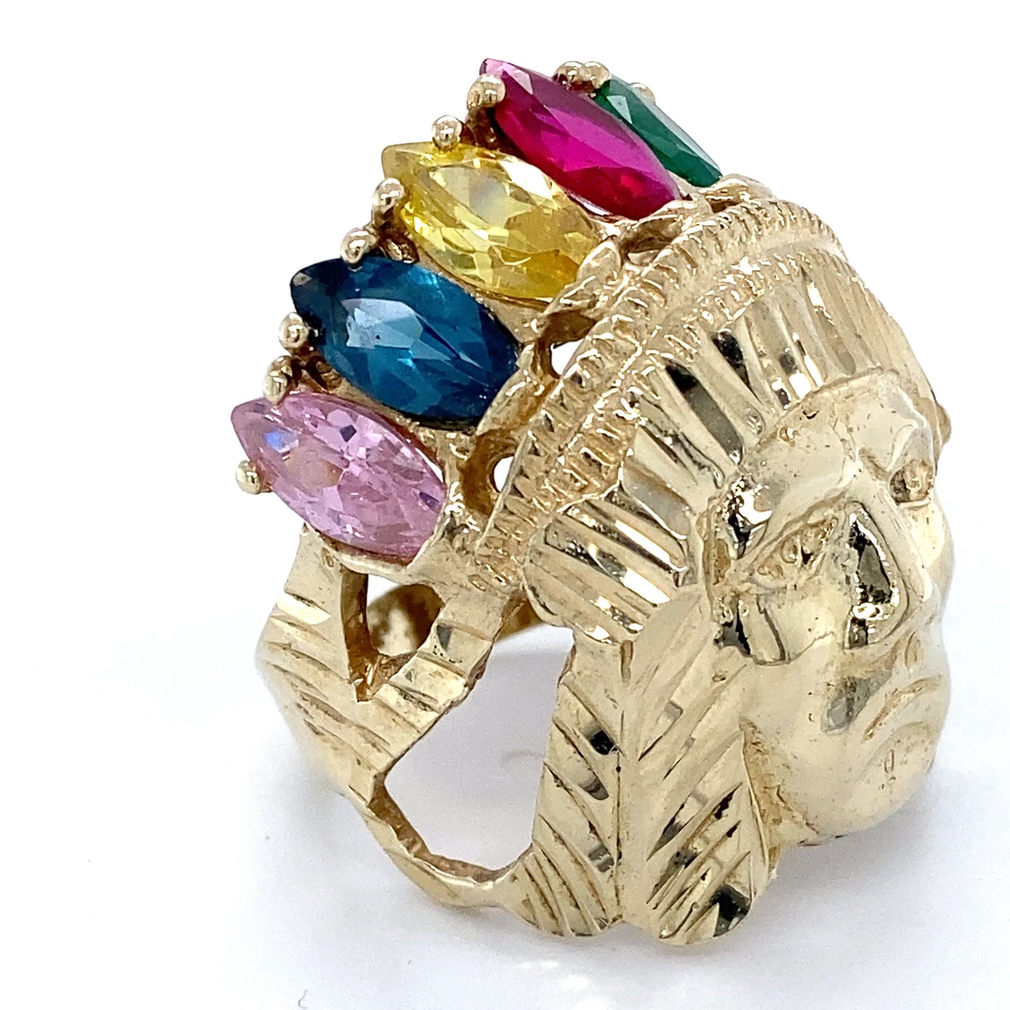 10K Yellow Gold Gentleman's Large Fashion Ring; 9.5DWT; Size 10.5