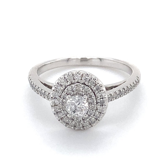 10K White Gold Diamond Lady's Fashion Ring; 1.8DWT; Size 7