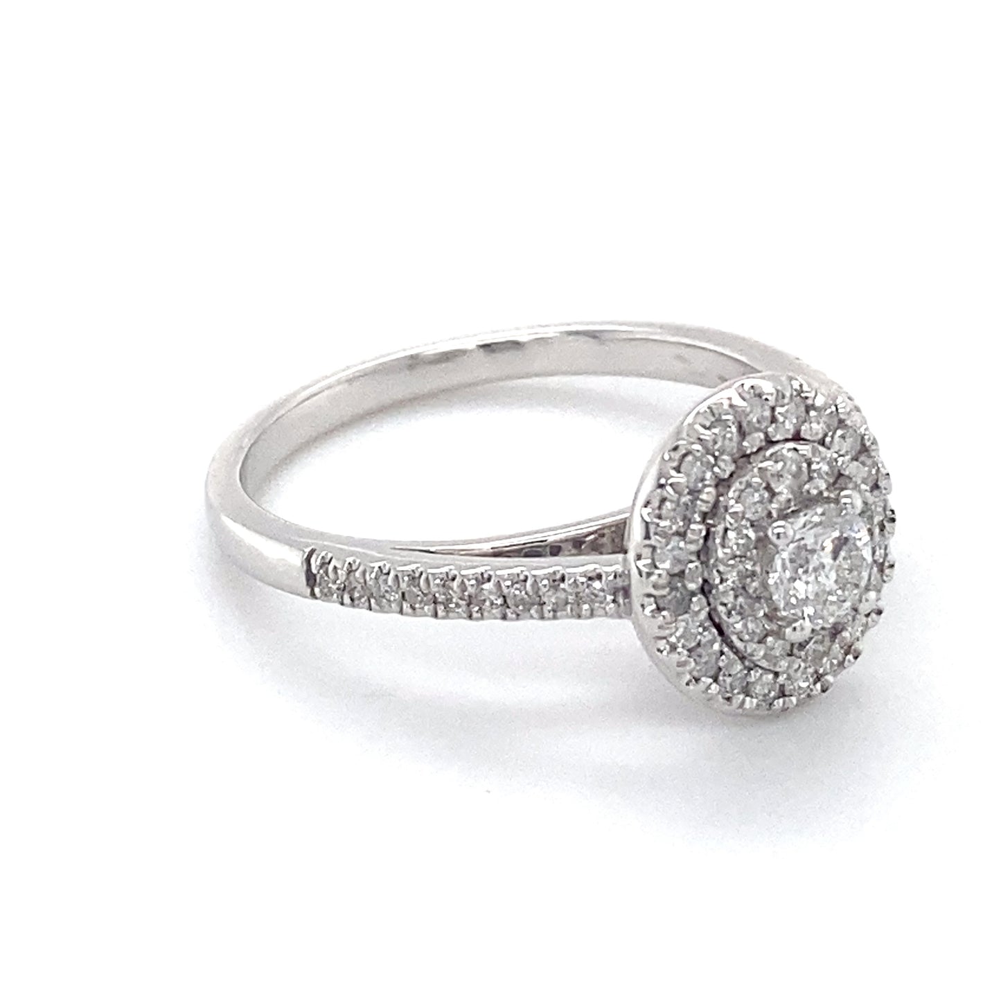 10K White Gold Diamond Lady's Fashion Ring; 1.8DWT; Size 7