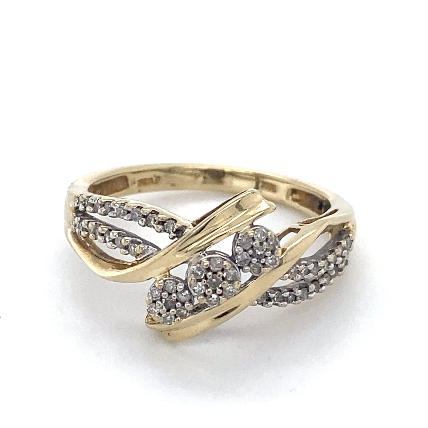10K Yellow Gold Diamond Lady's Fashion Ring; 1.6DWT; Size 7