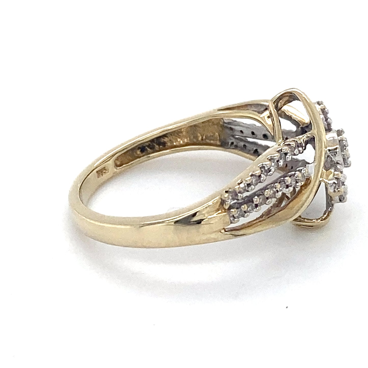 10K Yellow Gold Diamond Lady's Fashion Ring; 1.6DWT; Size 7