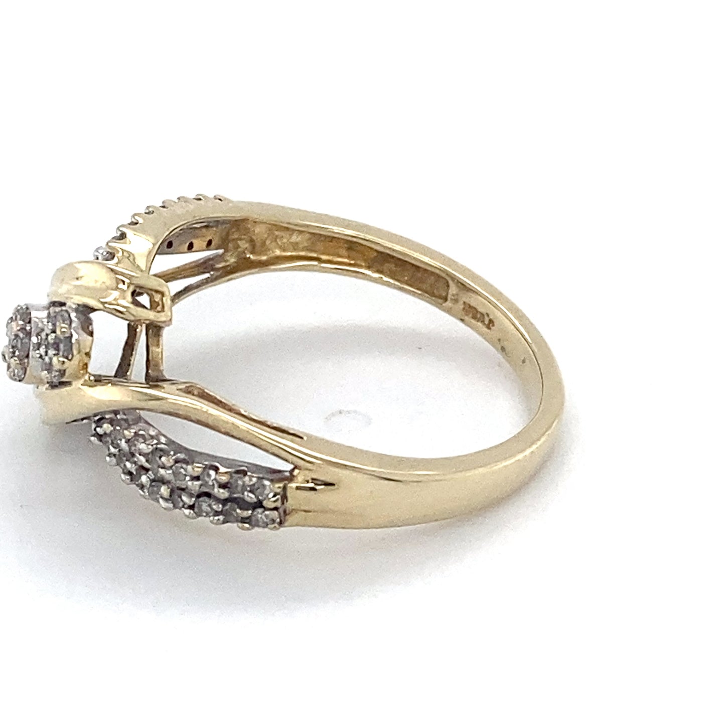 10K Yellow Gold Diamond Lady's Fashion Ring; 1.6DWT; Size 7