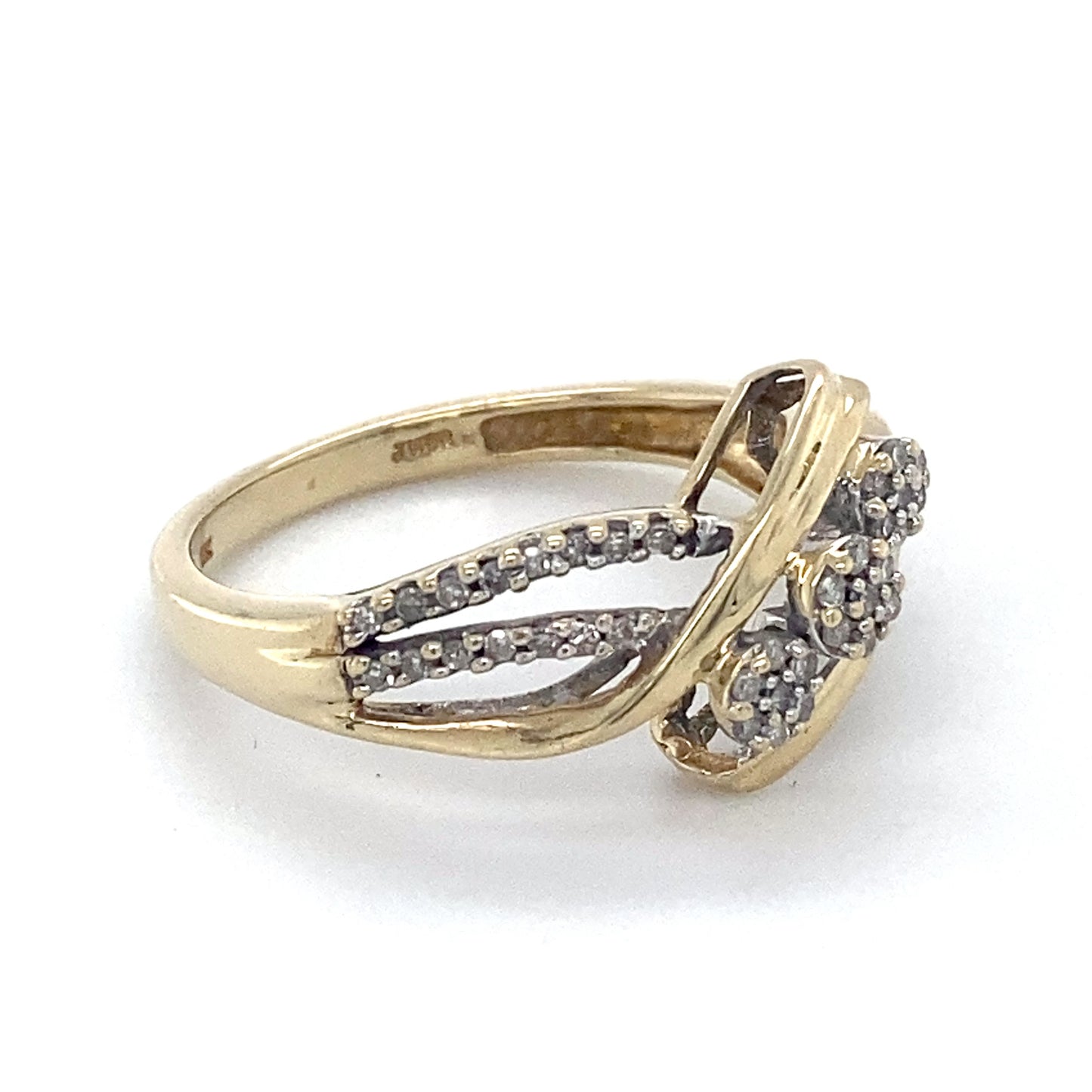 10K Yellow Gold Diamond Lady's Fashion Ring; 1.6DWT; Size 7