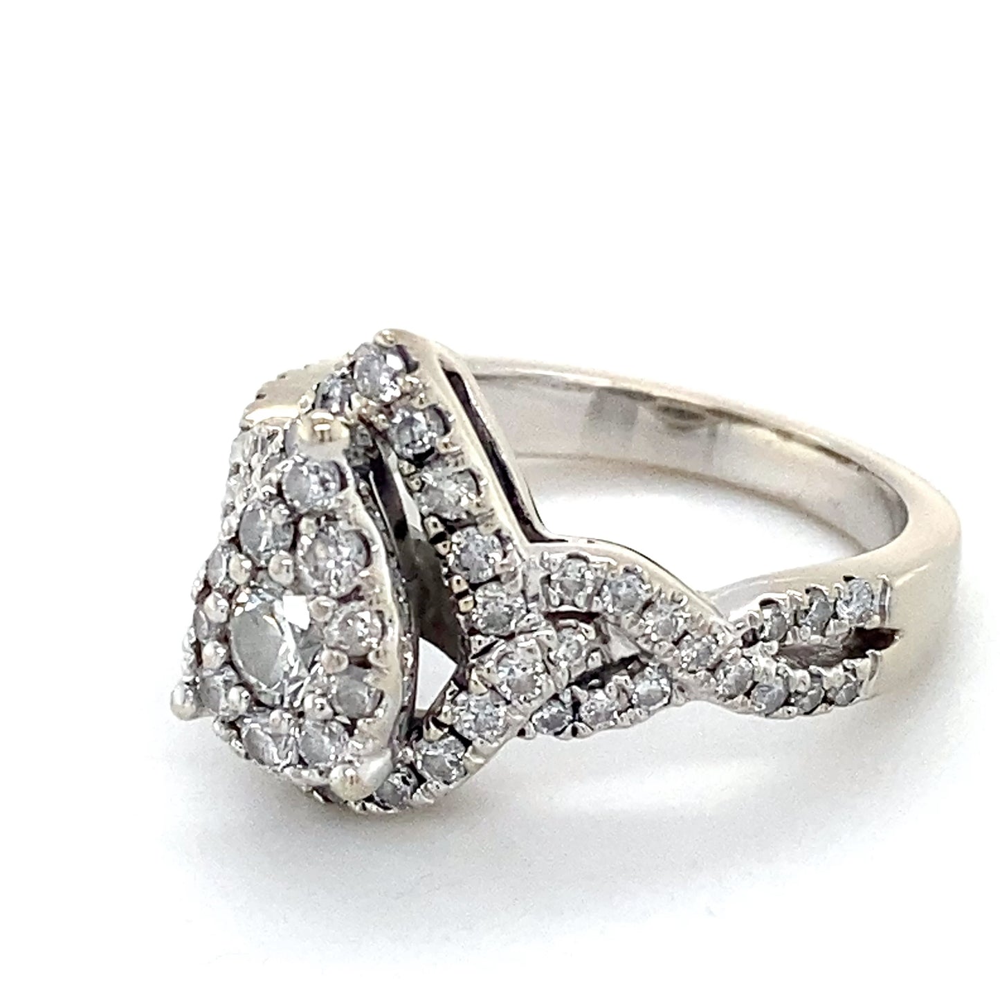 14K White Gold Diamond Lady's Fashion Ring; 3.8DWT; Size 7